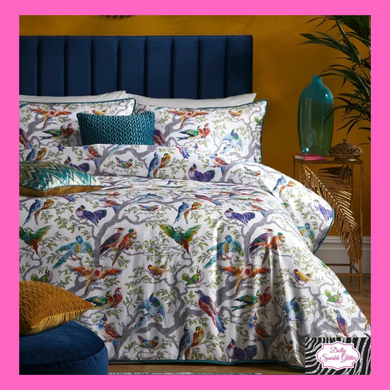 Birdity Absurdity Duvet Set In Multi By Laurence Llewelyn-Bowen