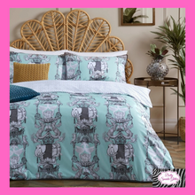 Load image into Gallery viewer, Animalia Duvet Set In Duck Egg By Laurence Llewelyn-Bowen