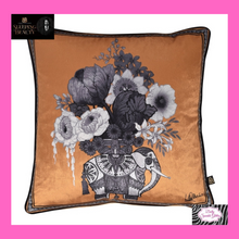 Load image into Gallery viewer, Generou Elephant Filled Cushion In Gold By Laurence Llewelyn-Bowen