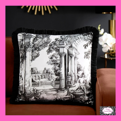 Vista Filled Cushion In Monochrome By Laurence Llewelyn-Bowen