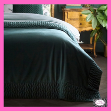 Load image into Gallery viewer, Siena Bedspread In Bottle Green By Laurence Llewelyn-Bowen