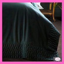 Load image into Gallery viewer, Siena Bedspread In Bottle Green By Laurence Llewelyn-Bowen
