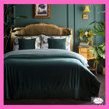 Load image into Gallery viewer, Siena Bedspread In Bottle Green By Laurence Llewelyn-Bowen