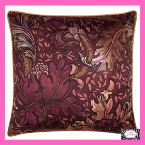 Morris Major Chintz Filled Cushion In Burgundy By Laurence Llewelyn-Bowen