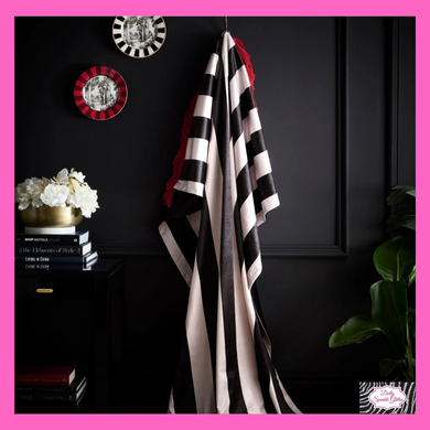Festivo Stripe Throw In Black By Laurence Llewelyn-Bowen