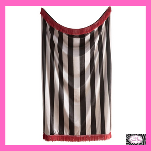 Festivo Stripe Throw In Black By Laurence Llewelyn-Bowen