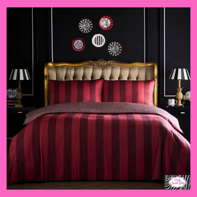 Festivo Circus Stripe Duvet Set In Red By Laurence Llewelyn-Bowen
