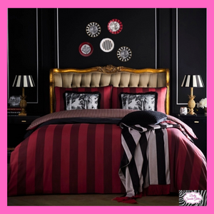 Festivo Circus Stripe Duvet Set In Red By Laurence Llewelyn-Bowen