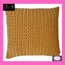 Load image into Gallery viewer, Amroy Filled Cushion In Gold By Laurence Llewelyn-Bowen