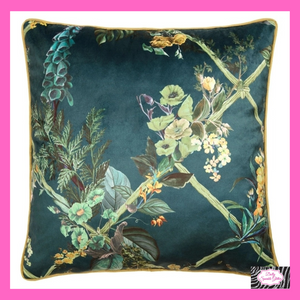Fantasia Dawn Cushion In Green By Laurence Llewelyn-Bowen