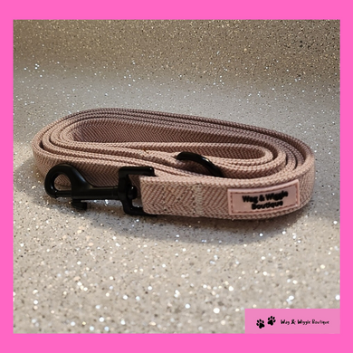 Pink Herringbone Dog Lead