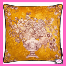 Load image into Gallery viewer, Tuscan Holiday Filled Cushion In Ochre By Laurence Llewelyn-Bowen