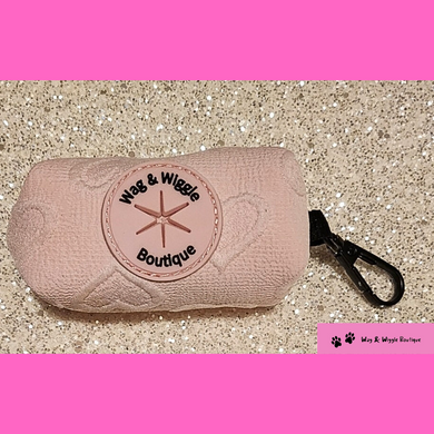 Pink Heart Dog Poop Bag Holder