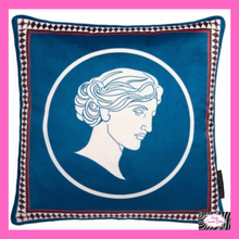 Load image into Gallery viewer, Goddess Cushion In Teal By Laurence Llewelyn-Bowen