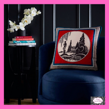 Load image into Gallery viewer, Arcadia Filled Cushion In Red By Laurence Llewelyn-Bowen