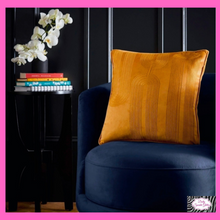 Load image into Gallery viewer, Diva Embroidery Filled Cushion In Ochre