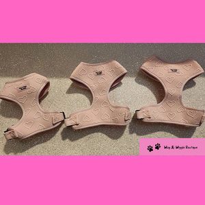Pink Heart Dog Harness Set