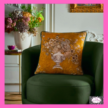 Load image into Gallery viewer, Tuscan Holiday Filled Cushion In Ochre By Laurence Llewelyn-Bowen