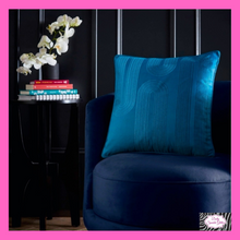 Load image into Gallery viewer, Diva Embroidery Filled Cushion In Teal By Laurence Llewelyn-Bowen