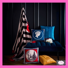 Load image into Gallery viewer, Diva Embroidery Filled Cushion In Ochre