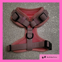 Load image into Gallery viewer, Pink Herringbone Dog Harness Set