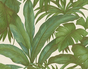 Versace Giungla Palm Leaves Wallpaper in Green & Cream