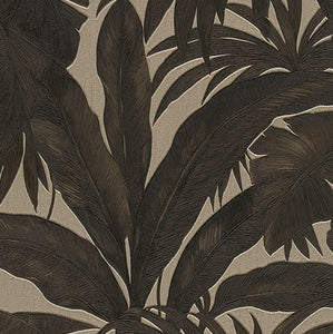 Versace Giungla Palm Leaves Wallpaper In Black & Gold