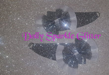 Load image into Gallery viewer, Classic bow by Dolly Sparkle Glitter - handmade in fabric of your choice with or without diamante trim SOLD INDIVIDUALLY
