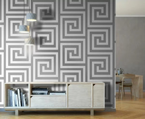 Sample Athena White & Silver Wallpaper By Debona