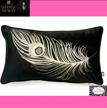 Load image into Gallery viewer, Sleeping Beauty by Laurence Llewelyn-Bowen Dandy Luxury Velvet Cushion In Black