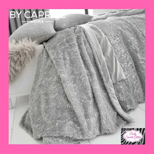 Load image into Gallery viewer, By Caprice Home Vivien Sparkle Fleece Duvet Cover Set In Silver