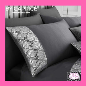 By Caprice Home Collection Hayworth Sequin Trim Duvet Set
