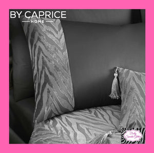 By Caprice Home Collection Zsa Zsa Animal Print Jacquard Duvet Set In Slate