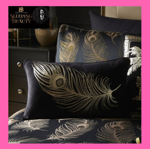 Sleeping Beauty by Laurence Llewelyn-Bowen Dandy Luxury Velvet Cushion In Black