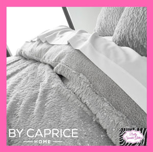 By Caprice Home Vivien Sparkle Fleece Duvet Cover Set In Silver
