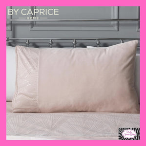 By Caprice Home Collection Lucille Velvet Sequin Trimmed Duvet Set In Blush