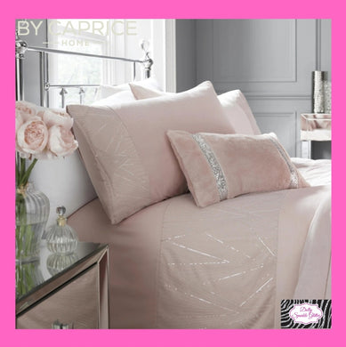 By Caprice Home Collection Lucille Velvet Sequin Trimmed Duvet Set In Blush