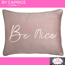 Load image into Gallery viewer, By Caprice Home Collection Be Nice Foil Print Velvet Cushion In Blush