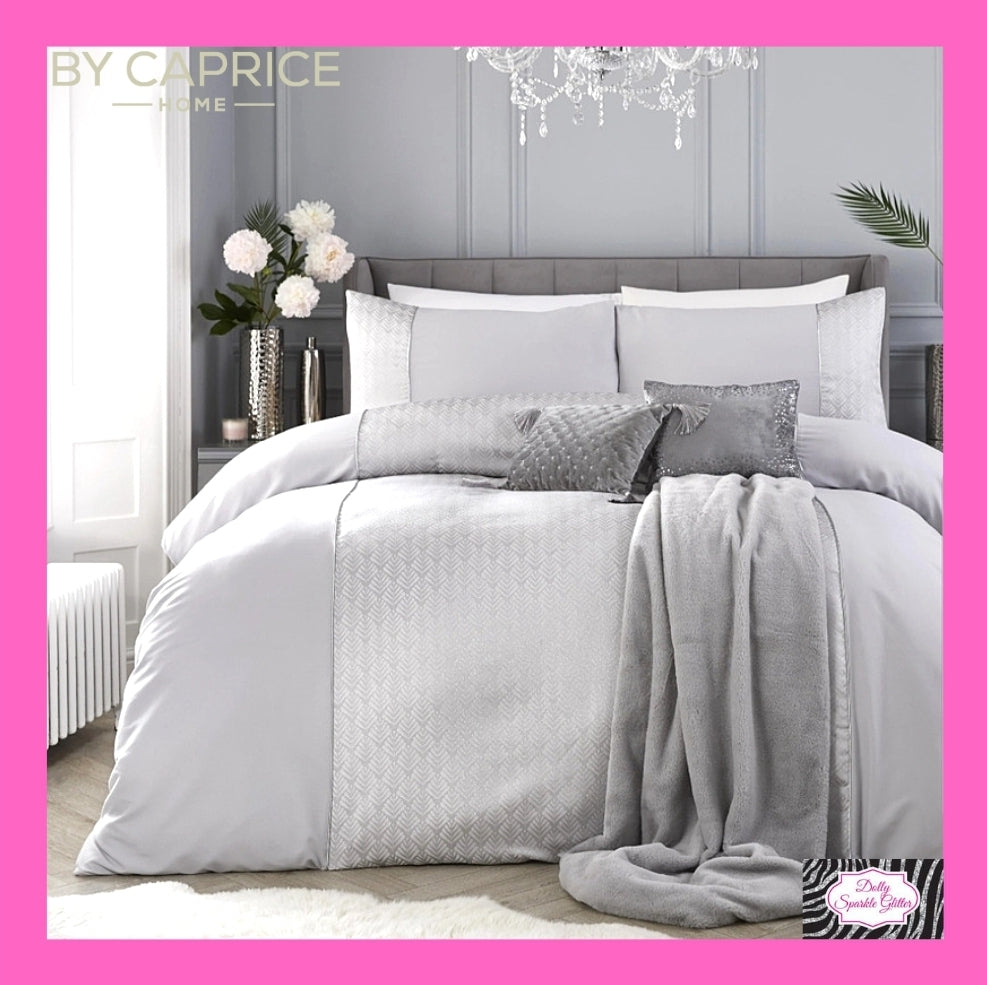 By Caprice Home Collection Lana Glitter Jacquard Duvet Cover Set