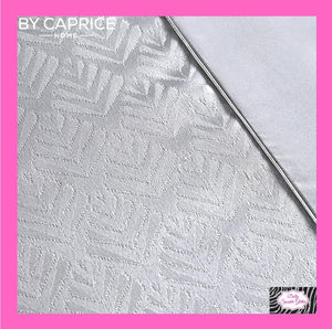 By Caprice Home Collection Lana Glitter Jacquard Duvet Cover Set In Silver