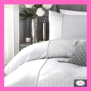 By Caprice Home Collection Lana Glitter Jacquard Duvet Cover Set In Silver