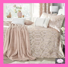 Load image into Gallery viewer, By Caprice Home  Collection Claudette Velvet Foil Print Duvet Set In Blush