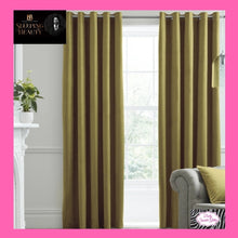 Load image into Gallery viewer, Sleeping Beauty By Laurence Llewelyn-Bowen Montrose Blackout Velvet Eyelet Curtains In Ochre