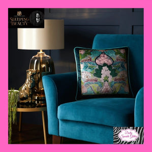 Suburban Jungle Cushion In Teal By Laurence Llewelyn-Bowen