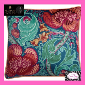 Down the dilly cushion in blue by Laurence Llewelyn-Bowen